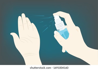 Usea alcohol spray to kill the bacteria and virus on your hand