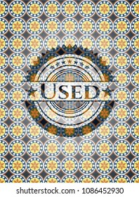  Used arabic style badge. Arabesque decoration.