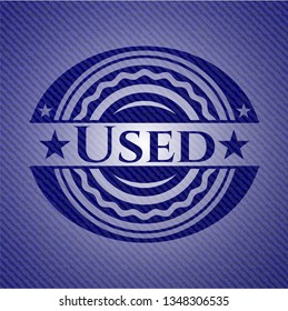 Used badge with jean texture