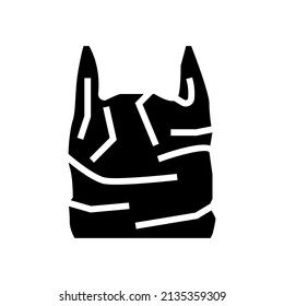 used bag plastic glyph icon vector. used bag plastic sign. isolated contour symbol black illustration