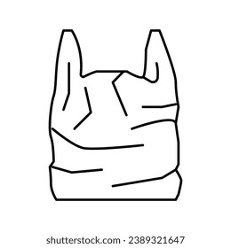 used bag plastic line icon vector. used bag plastic sign. isolated contour symbol black illustration