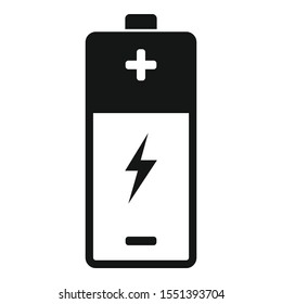 Icono de batería usado. Ilustración simple del icono vectorial de batería usado para el diseño web aislado en fondo blanco