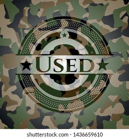 Used camouflage emblem. Vector Illustration. Detailed.
