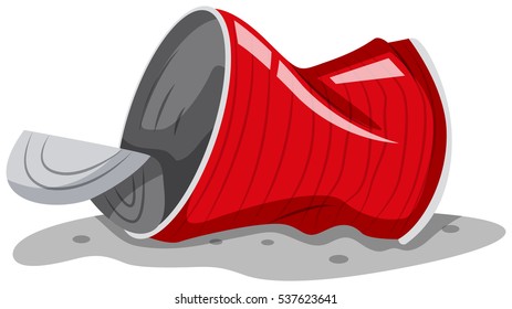 Used can on the ground illustration