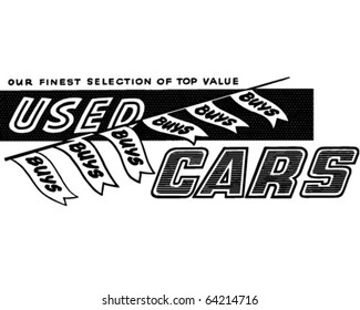 Used Car Buys - Ad Banner - Retro Clipart