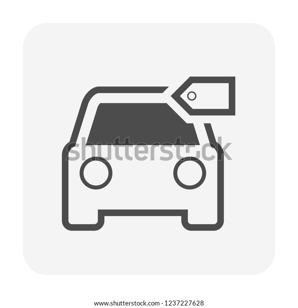 Used car and dealership icon for used car\
business design.