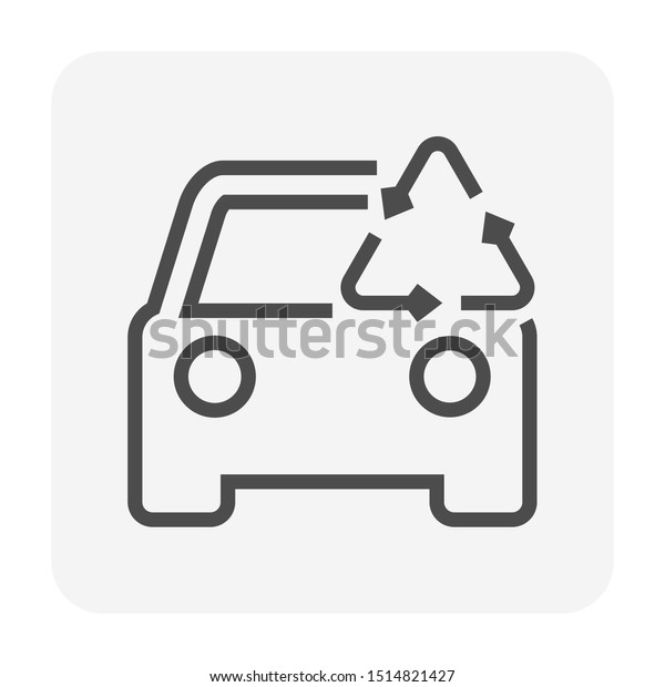 Used car and dealership icon\
for used car business graphic design element, editable\
stroke.