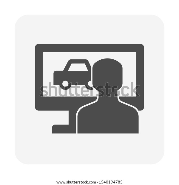 Used car and dealership icon for used car\
business design.