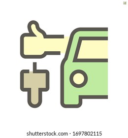 Used car and dealership vector icon set design, 48X48 pixel perfect and editable stroke.