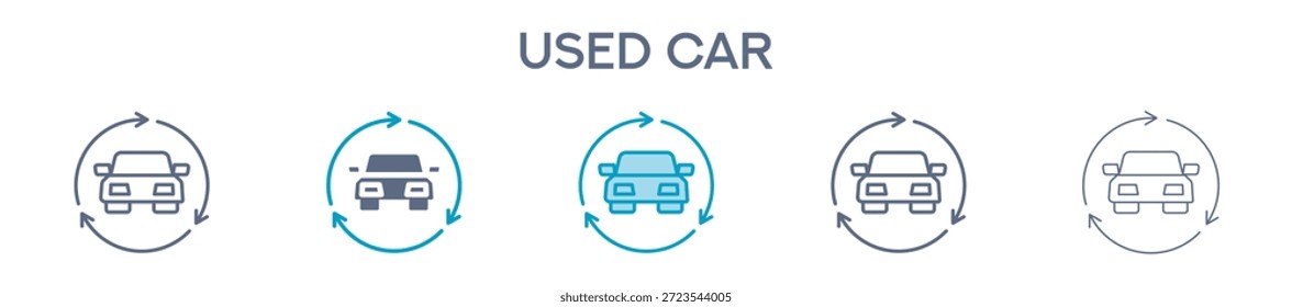 Elemento De Carro Usado Para Elemento Gráfico De Design - Estilos Múltiplos. Ilustração Vetorial De Duas Cores E Preto. Vários Designs De Ícones Podem Ser Usados Para Celular, Interface Do Usuário, Web