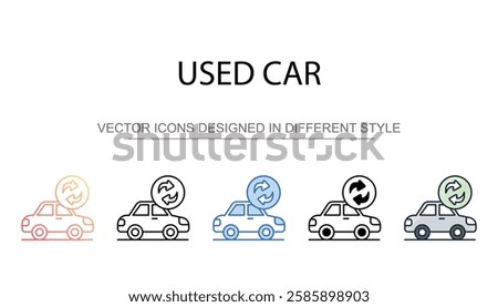 Used Car icon design with white background stock illustration