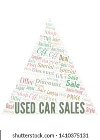 Used Car Sales Word Cloud. Wordcloud Made With Text.