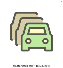 Used car vector icon design, 48X48 pixel perfect and editable stroke.