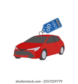 Used Cars, Automotive Flat Illustration Isolated