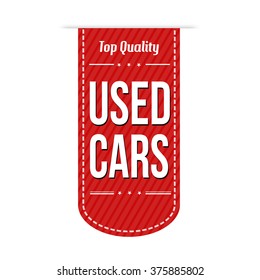 Used Cars Banner Design Over A White Background, Vector Illustration