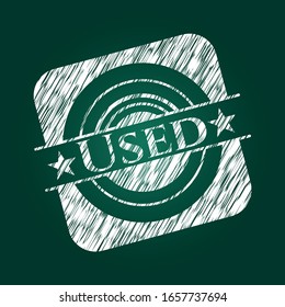 Used chalk emblem written on a blackboard. Vector Illustration. Detailed.