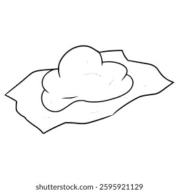 used chewing gum illustration hand drawn outline vector
