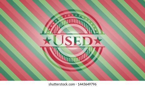 Used christmas colors style emblem. Vector Illustration. Detailed.