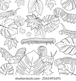 Used for classroom decor, nursery artwork, or cheerful branding, these caterpillar doodle illustrations will bring joy and a touch of nature-inspired charm to any project.