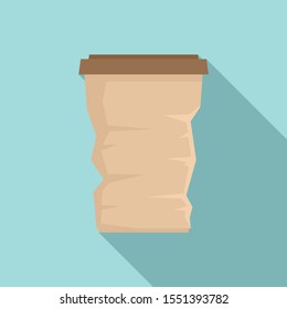 Used coffee cup icon. Flat illustration of used coffee cup vector icon for web design
