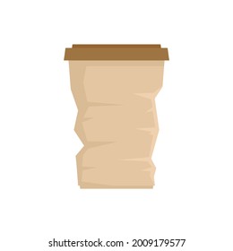Used coffee cup icon. Flat illustration of used coffee cup vector icon isolated on white background