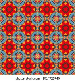 Used as digital wallpaper and technology background. Abstract vector geometry surfaces, lines and points seamless pattern in brown, pink and blue tones.