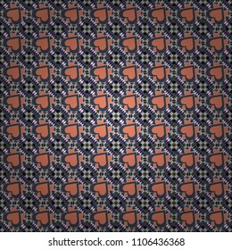 Used as digital wallpaper and technology background. Abstract vector geometry surfaces, lines and points seamless pattern in blue, brown and black tones.