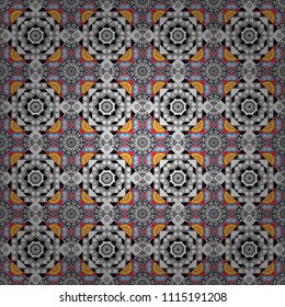 Used as digital wallpaper and technology background. Abstract vector geometry surfaces, lines and points seamless pattern in black, red and gray tones.
