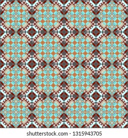 Used as digital wallpaper and technology background. Abstract vector geometry surfaces, lines and points seamless pattern in blue, gray and red tones.