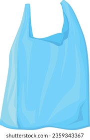 Used disposable plastic shop bag cartoon icon isolated on white background