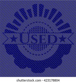 Used emblem with denim high quality background