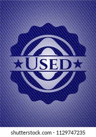 Used emblem with jean texture