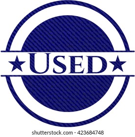 Used emblem with jean texture