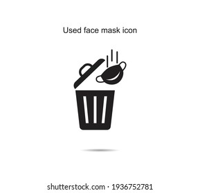 Icono de máscara facial usado ilustración vectorial gráfica en segundo plano