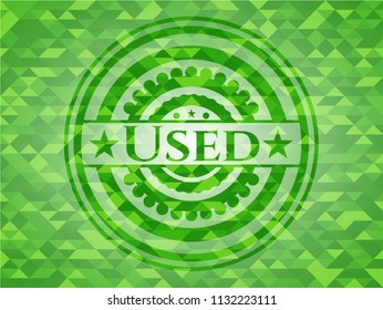 Used green emblem with mosaic background