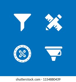 used icon. 4 used set with filter, clothes button and ruler vector icons for web and mobile app