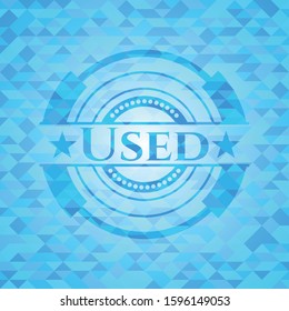 Used light blue emblem with triangle mosaic background