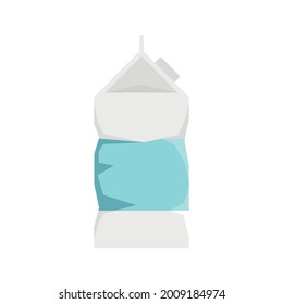 Used milk package icon. Flat illustration of used milk package vector icon isolated on white background