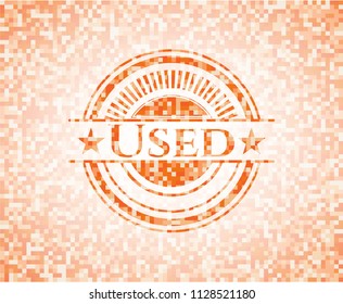 Used orange mosaic emblem with background