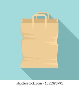Used paper bag icon. Flat illustration of used paper bag vector icon for web design