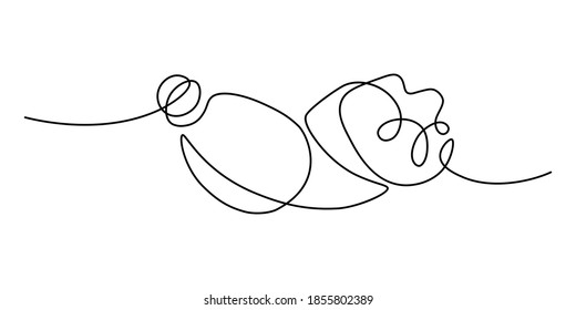 Used PET bottle in continuous line art drawing style. Plastic drinking bottle crushed for recycling minimalist black linear sketch isolated on white background. Vector illustration