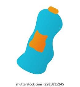 Used plastic bottle from cleaning products. Isolated container on a white background. Vector illustration.