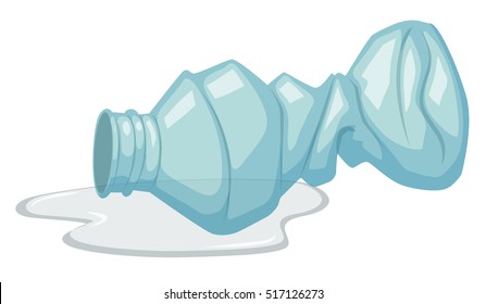 Used Plastic Bottle On White Background Illustration