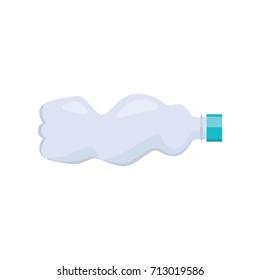 Used plastic bottle on white background illustration