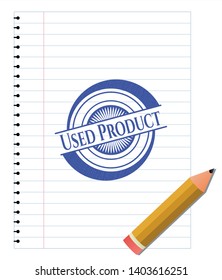 Used Product pen draw. Blue ink. Vector Illustration. Detailed.