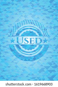 Used realistic sky blue emblem. Mosaic background