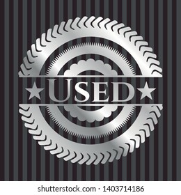 Used silver badge. Vector Illustration. Mosaic.