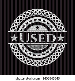 Used silver shiny badge. Vector Illustration. Mosaic.