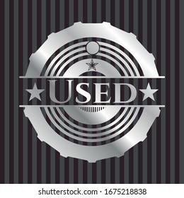 Used silvery badge. Vector Illustration. Mosaic.