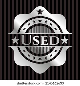 Empleado un emblema brillante plateado. Ilustración vectorial. Mosaico. 